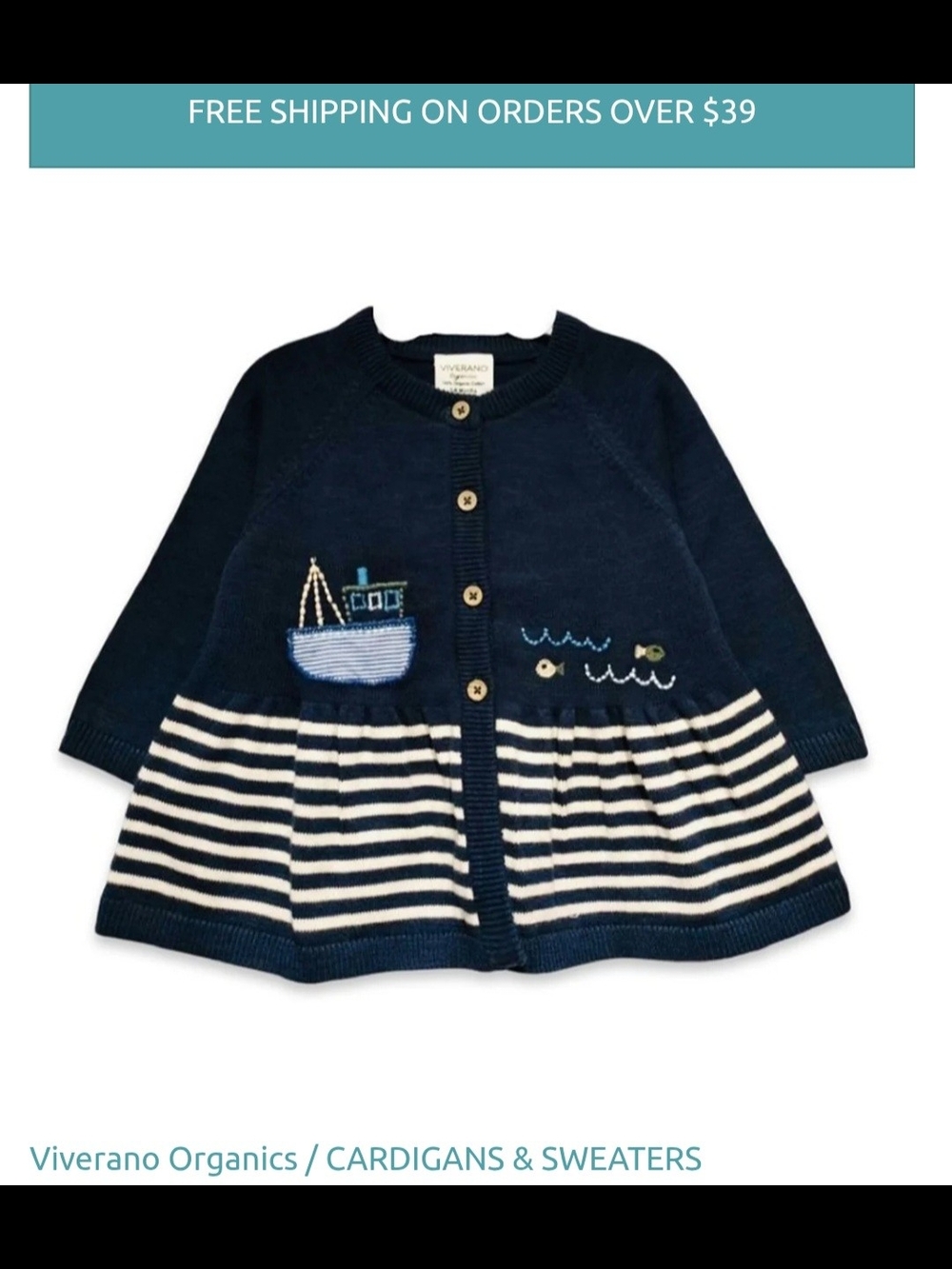 Navy Striped Knit Cardigan for Kids